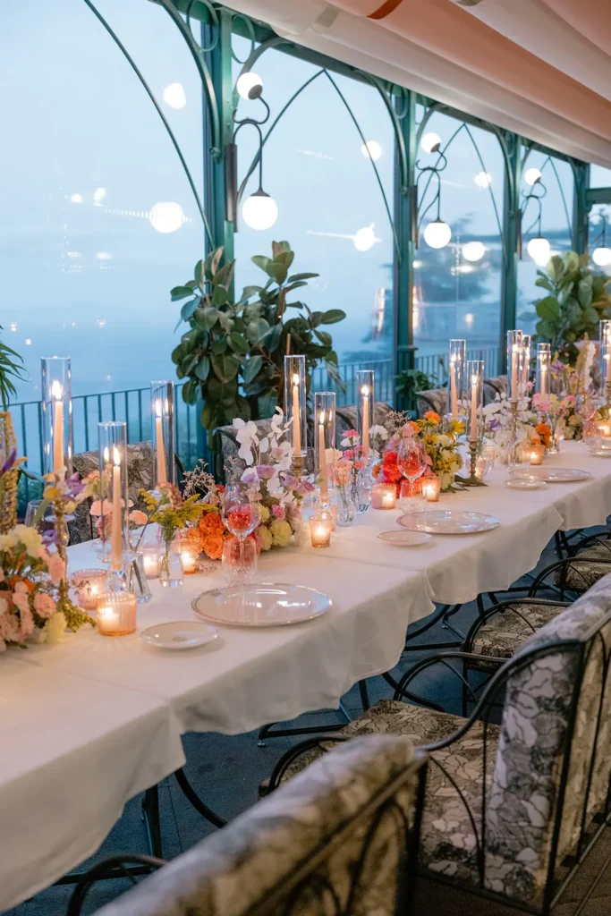 indoor dinner at palazzo Avino Ravello