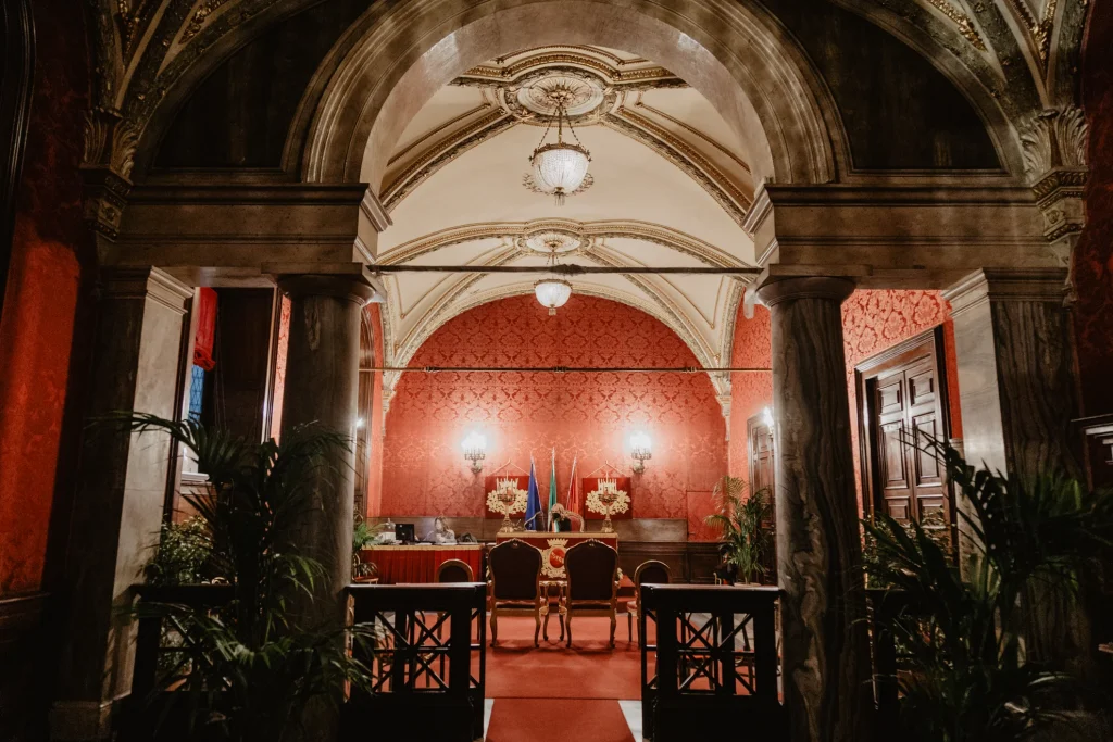 View of the Sala Rossa Campidoglio in Rome
