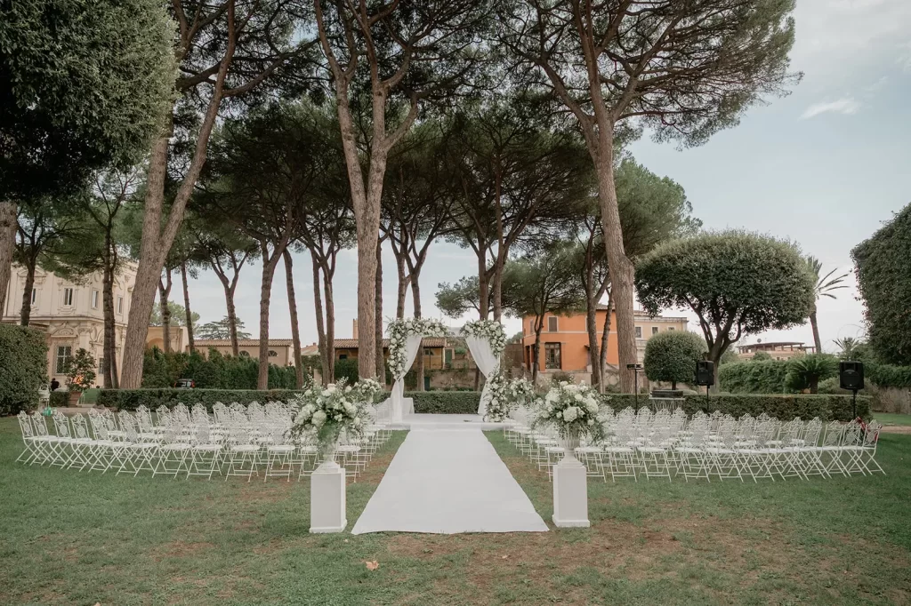 Villa Aurelia ceremony set up