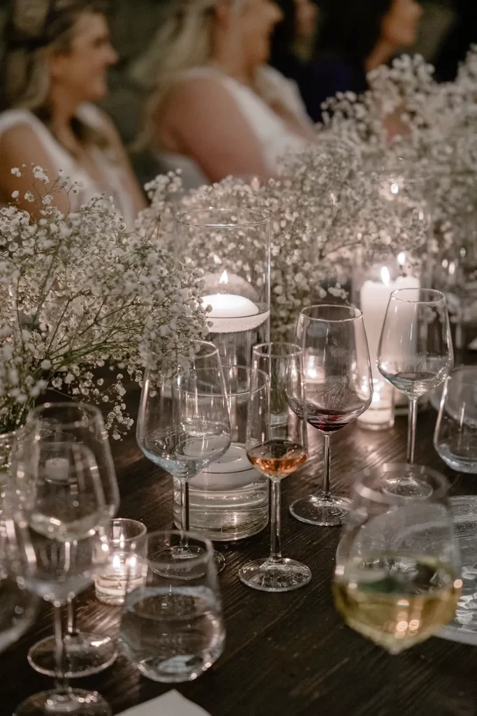 glasses on a table