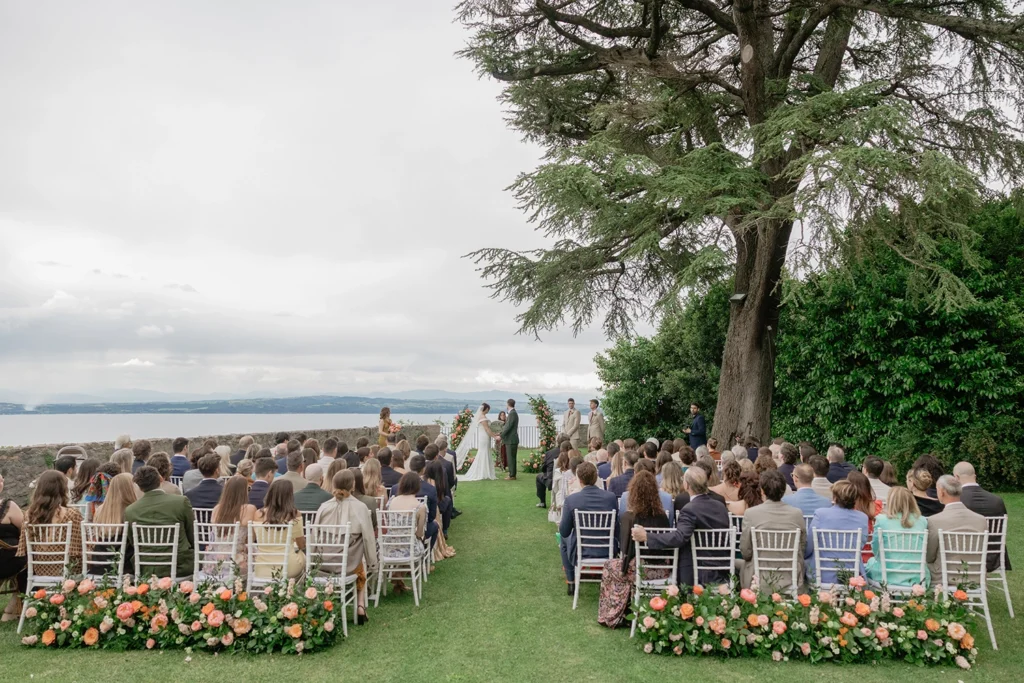 a wedding ceremony at Castello Orsini Odescalchi di Bracciano