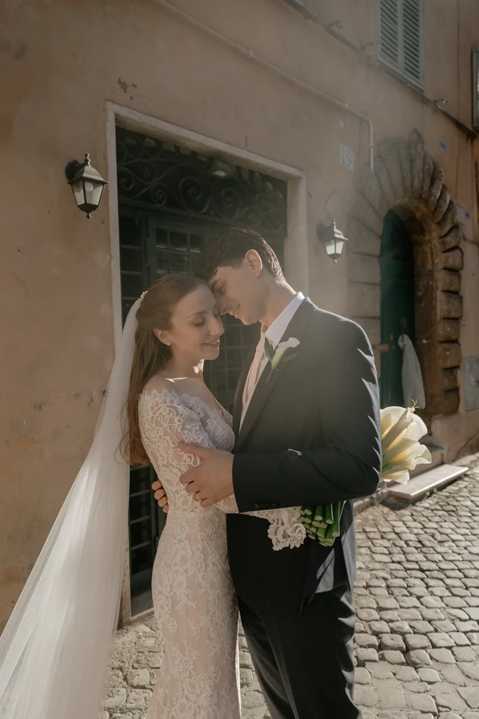 a couple in the streets of Rome