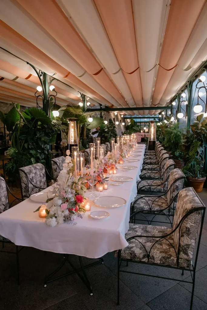 indoor dinner at palazzo Avino Ravello
