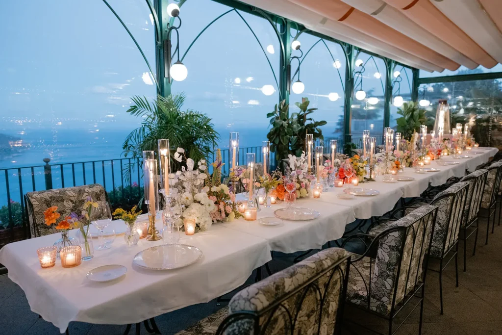 Indoor dinner at Palazzo Avino Ravello